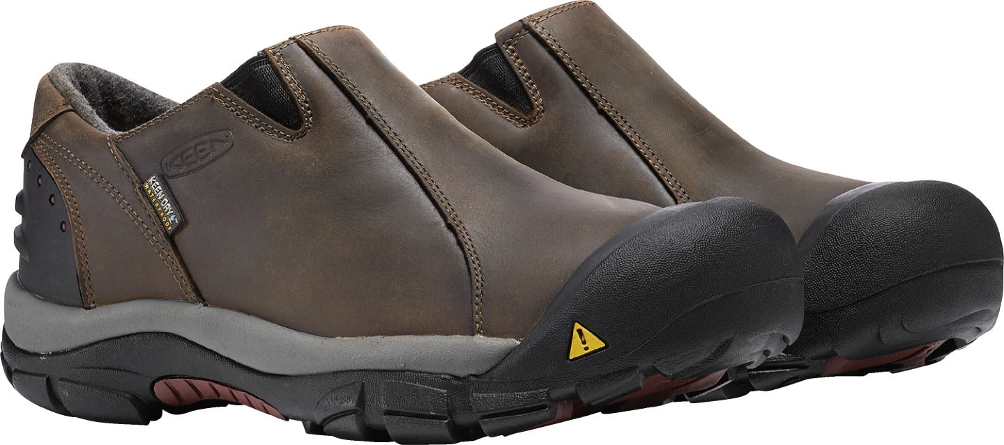 'Keen Outdoor' Men's Brixen Low 200GR WP Slip On - Slate Black / Madder Brown - Image 4