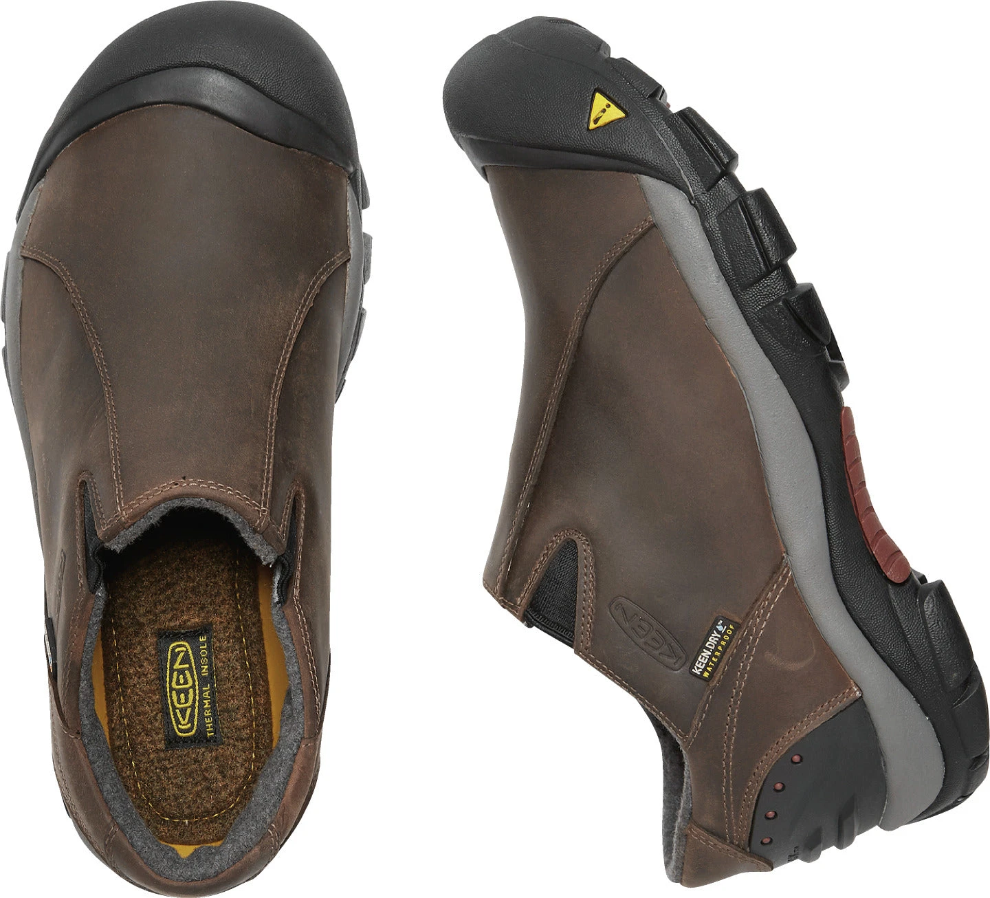 'Keen Outdoor' Men's Brixen Low 200GR WP Slip On - Slate Black / Madder Brown - Image 2