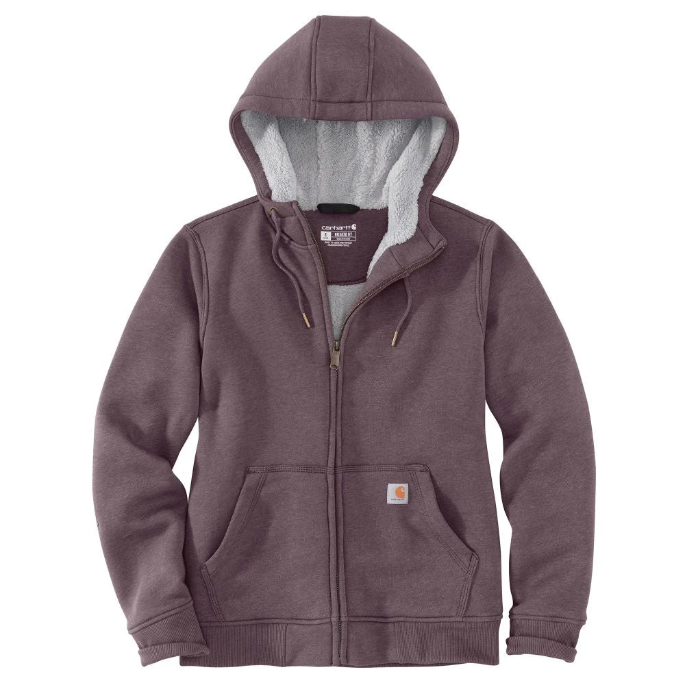 'Carhartt' Women's Clarksburg Sherpa-lined Full Zip Hoodie - Blackberry Heather - Image 2