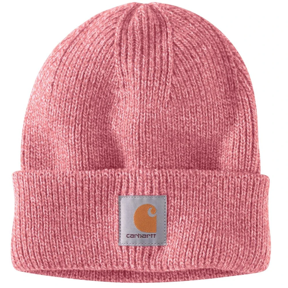 'Carhartt' Rib Knit Beanie - Pink Salt / Rosewood Marl