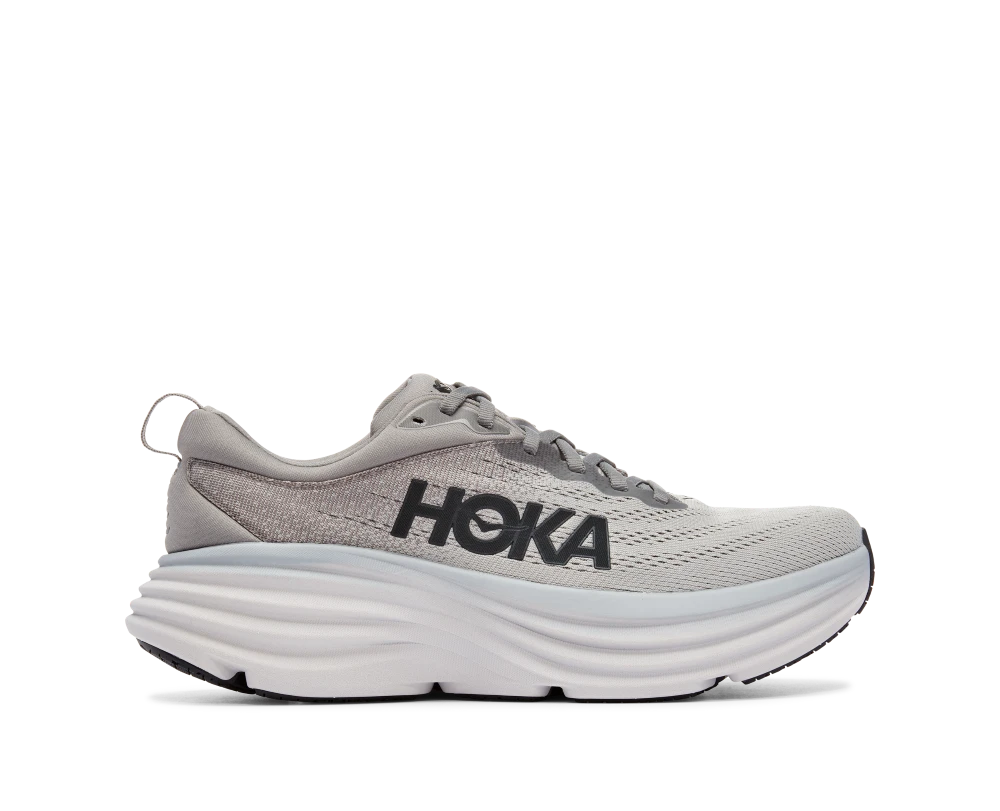'HOKA' Men's Bondi 8 - Sharkskin / Harbor Mist (Wide) - Image 4