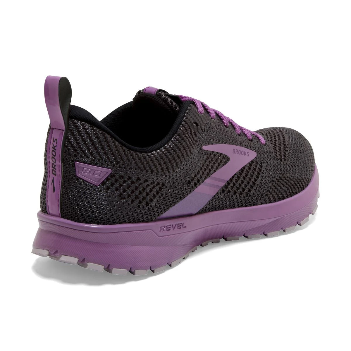 'Brooks' Women's Revel 5 - Black / Ebony / Pale Pansy - Image 6