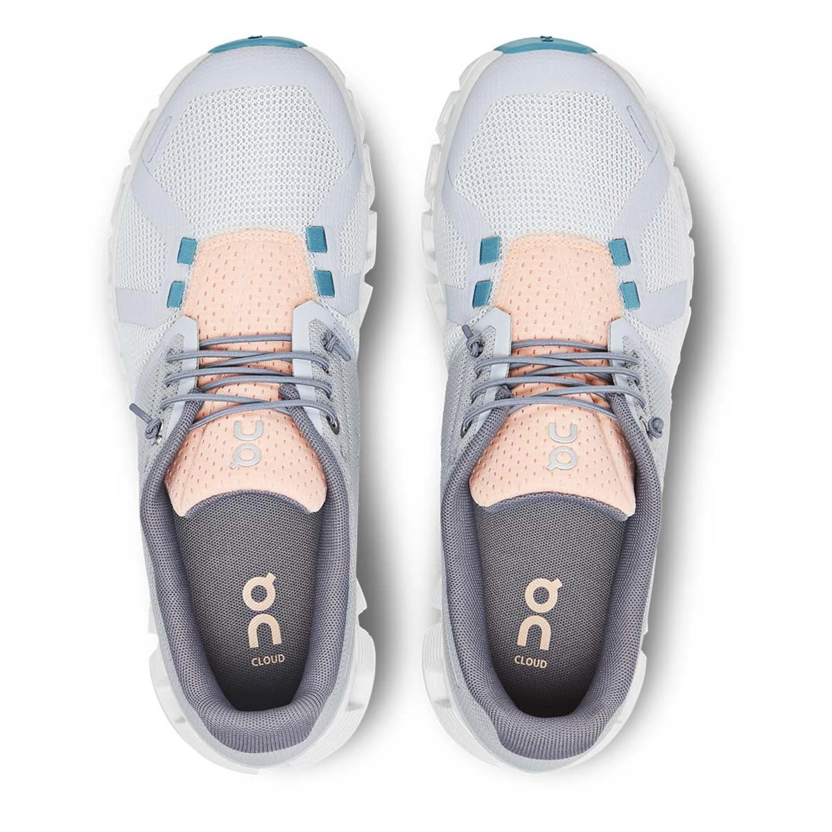 'On Running' Women's Cloud 5 Push - Glacier / Undyed White - Image 2