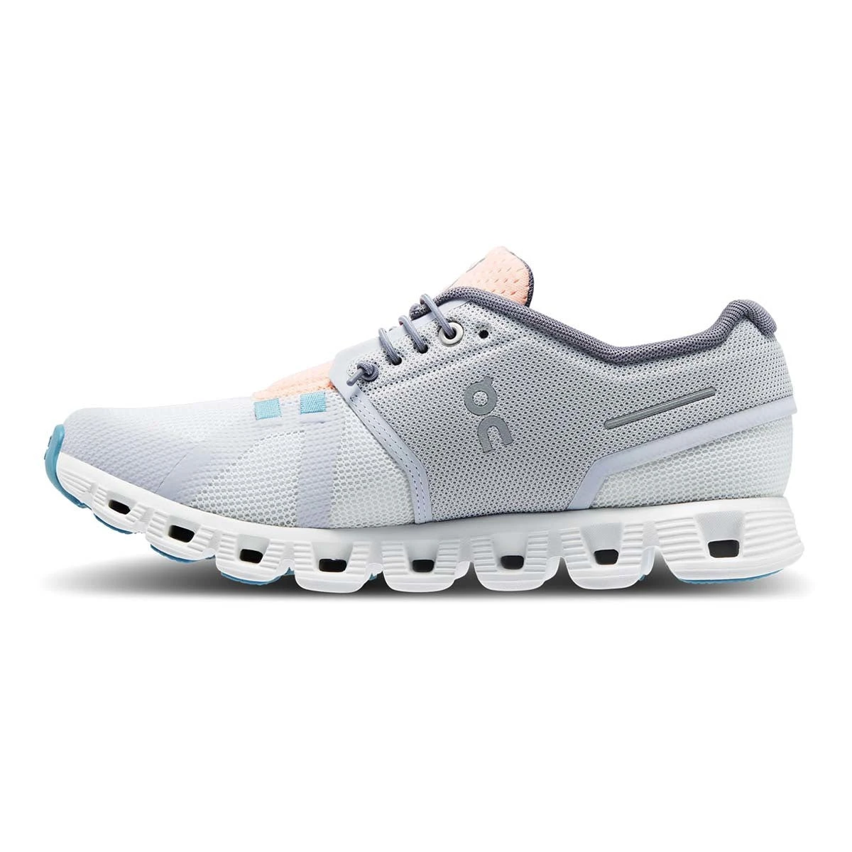 'On Running' Women's Cloud 5 Push - Glacier / Undyed White - Image 5