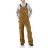 'Carhartt' Men's Unlined Duck Zip To Thigh Bib Overall - Carhartt Brown