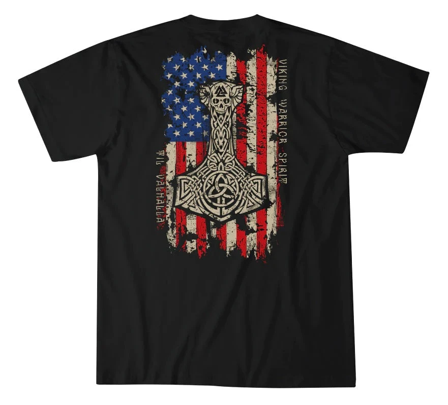 'Howitzer' Men's Thor Flag Short Sleeve Tee - Black - Image 2